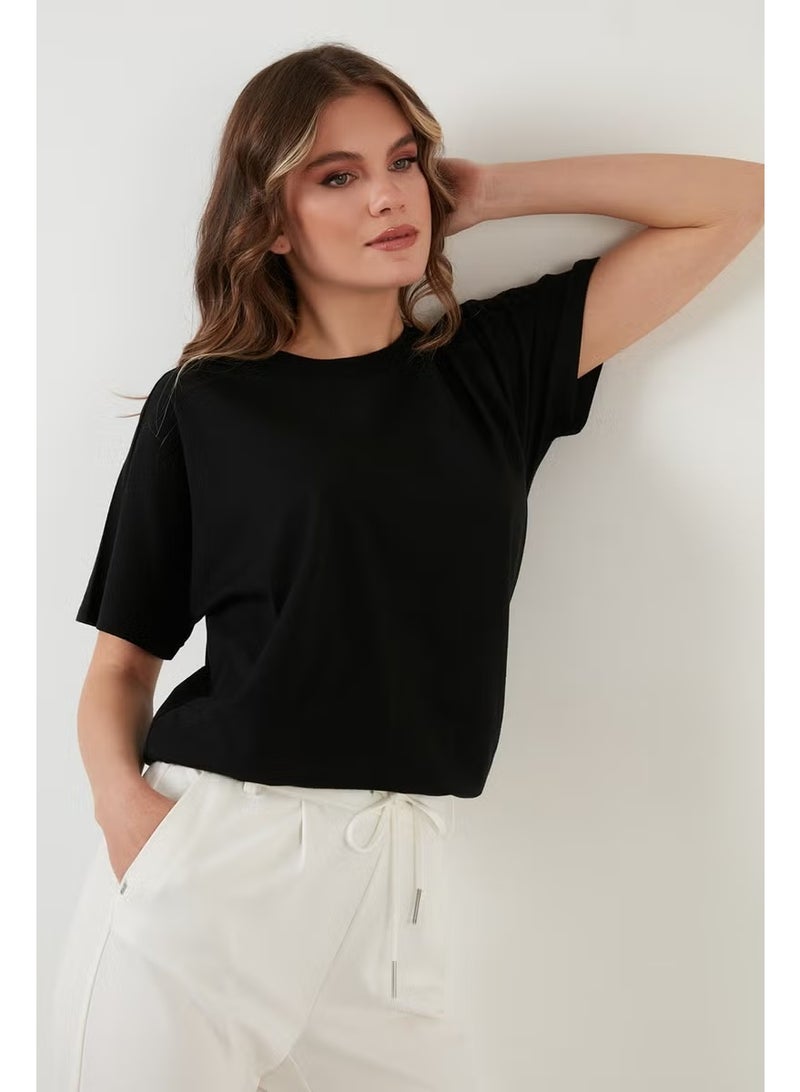 Lela Oversize 100% Cotton Crew Neck Basic T Shirt Women's T Shirt 5864489 - Image 2